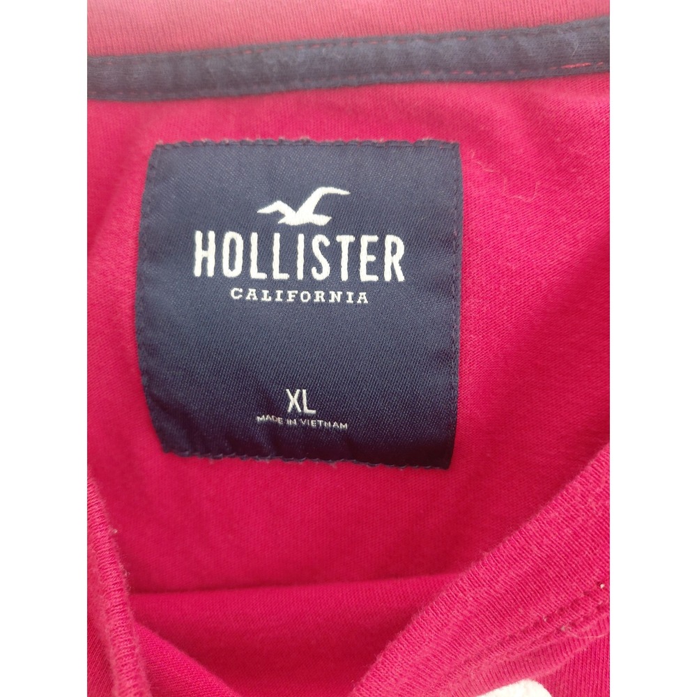 Hollister California T Shirt Mens XL Red Graphic Logo Crew Neck Y2K - Picture 4 of 6